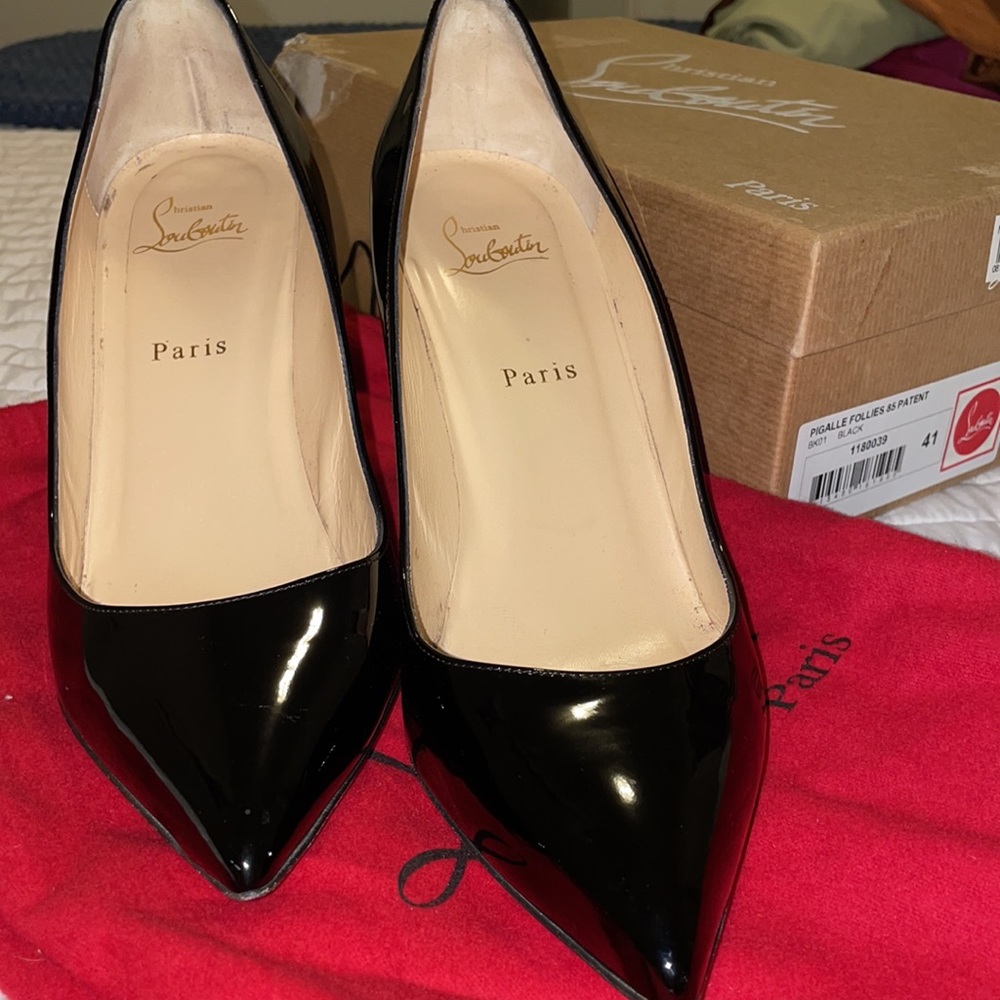 Louboutin Pigalle Follies 85 size 41 - patent black